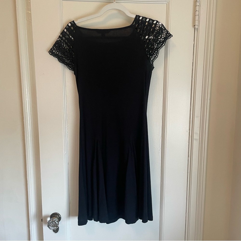 Lauren by Ralph Lauren Petite Black Crochet Lace Cap Sleeve Dress - size PS - Picture 11 of 13